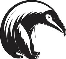 Anteater in Shadows Sleek Black Vector Design Sculpted Excellence Black Anteater Vector Icon