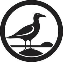 Mystic Charm Vector Seagull Icon Heraldry Sculpted Flight Black Seagull Symbol Profile
