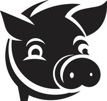 Modern Pig Silhouette Shadowed Piggy Symbolism vector