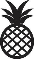 Elegant Pineapple Profile Noir Pineapple Badge vector