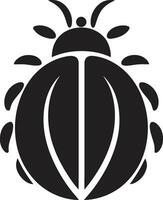 Simplicity and Grace Monochrome Ladybug Crest Nocturnal Charm The Ladybug Mark in Black vector