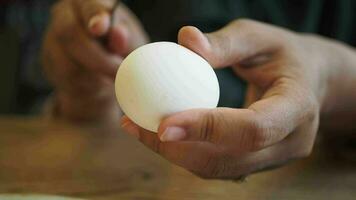 women hand perfectly Peeled Boiled Eggs video