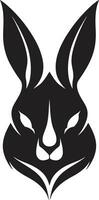 Minimalistic Hare Emblem Black Rabbit Monogram of Honor vector