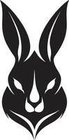 Minimalistic Hare Emblem Black Rabbit Monogram of Honor vector