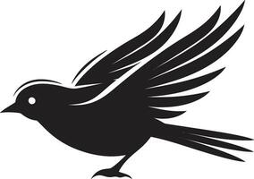 Blackbird Serenity Emblem Soaring Seagull Design vector