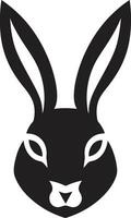 Rabbit Silhouette Minimalistic Symbol Black Hare Graphic Icon vector