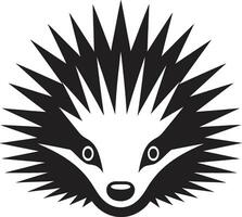Black Porcupine Quill Shield Porcupine Quill Stylish Insignia vector