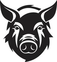 Modern Pig Silhouette Shadowed Swine Vector