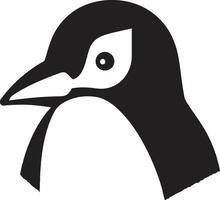 serenata de el pingüinos en noir negro vector emblema sinfonía de el glacial mundo pingüino icono en negros armonía