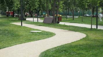 turkey istanbul 20 june 2023. city parks with walkaway at early morning video