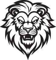 Ferocious Majesty A Lion Emblem Excellence Roaring Excellence The Black Lion Icon in Vector