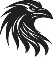 Raven Silhouette Minimalistic Symbol Black Crow Graphic Icon vector