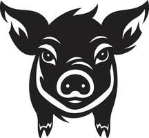 Shadowed Swine Vector Symbol Elegant Pig Icon Design