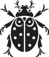 Simplicitys Whisper The Ladybugs Emblematic Geometric Symbol in Shadows Majestic Precision in Motion The Ladybugs Sleek Monochrome Insignia vector