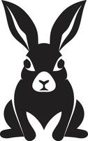 Rabbit Silhouette Geometric Insignia Black Rabbit Monochrome Logo vector