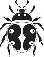 Minimalistic Beauty of the Crawling Ladybug Vectorized Emblems Eyes of Delight and Crawl vector