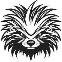 Stylish Monochrome Porcupine Bold Porcupine Vector Symbol