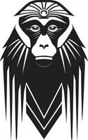 Majestic Baboon Symbol Minimalistic Primate Emblem vector