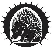 Sculpted Resilience Noir Armadillo Logo Black Armadillo Silhouette A True Statement vector