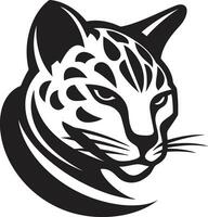 Sleek Ocelot Black Vector Logo Design Wild Elegance Ocelot Emblem in Vector