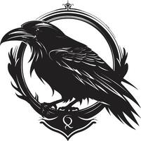 Intricate Raven Vector Icon Premium Raven Silhouette Insignia