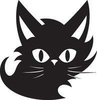 Sleek Black Cat Icon Geometric Feline Logo vector