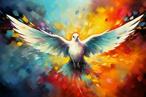 Soaring Dove holy spirit fly. Generate Ai photo