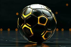 Lightweight Futuristic soccer ball. Generate Ai photo