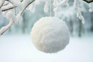 Delicate Empty snowball decoration. Generate Ai photo