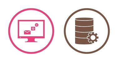 digital marketing and database management Icon vector