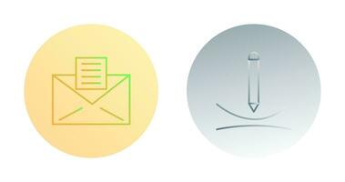 email documents and draw curve Icon vector