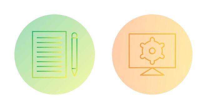 write feedback and computer settings Icon vector