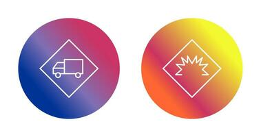 dangerous vehicle and danger of welding  Icon vector
