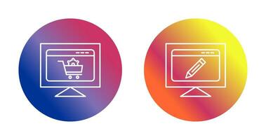 e commerce setting and edit webpage Icon vector