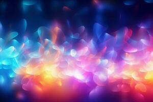 Iridescent Colorful light background. Generate Ai photo