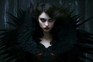 Silent Dark wings. Generate Ai photo