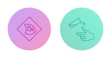 Environment hazard and Corrosive hazard  Icon vector