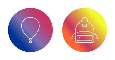 balloon and bag pack Icon vector