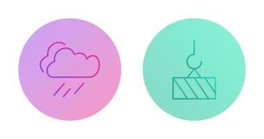 rain and heavy machinery  Icon vector