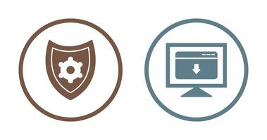 security settings and download webpage Icon vector