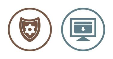 seguridad ajustes y descargar página web icono vector