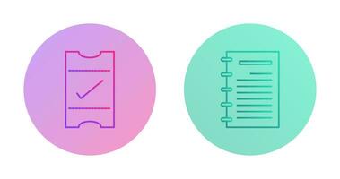 passes and notepad  Icon vector