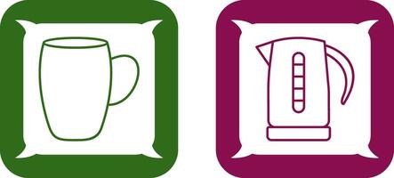 mug and kettle Icon vector