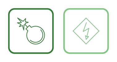 danger of explosion and high voltages  Icon vector