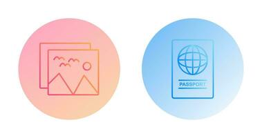 pictures and passport Icon vector