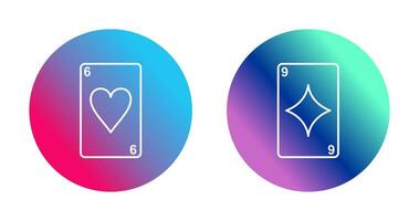 heart cards and diamonds card Icon vector