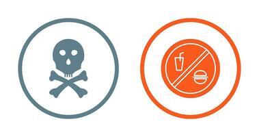 death sign and no foods or drink  Icon vector