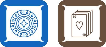 diamond Chip and desk of cards Icon vector