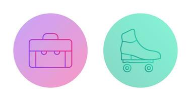 suitcase and skates  Icon vector