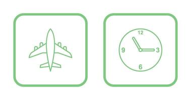 Aeroplane and time  Icon vector